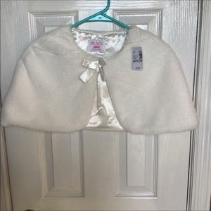 White Faux Fur Cape